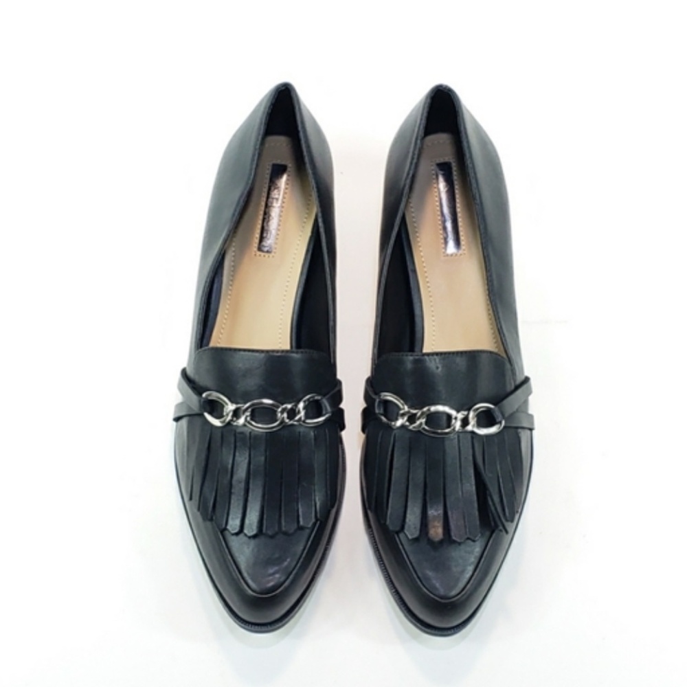 Tahari Langley Black Leather Loafers, 7.5, EUC